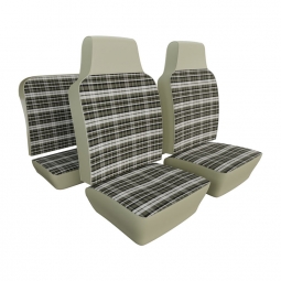 1968-1969 VW Beetle Seat Upholstery - Front & Rear - Plaid Full Insert