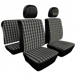 1977-1978 VW Beetle & Super Beetle Seat Upholstery - Front & Rear - Plaid Full Insert