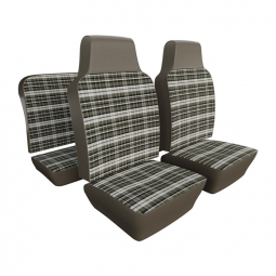 1968-1969 VW Beetle Convertible Seat Upholstery - Front & Rear - Plaid Full Insert