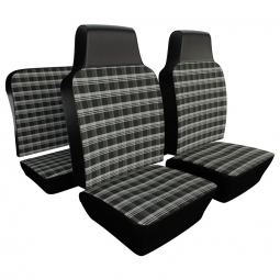 1970-1972 VW Beetle & Super Beetle Convertible Seat Upholstery - Front & Rear - Plaid Full Insert