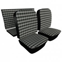 1956-1960 Karmann Ghia Seat Upholstery - Front & Rear - Plaid Full Insert