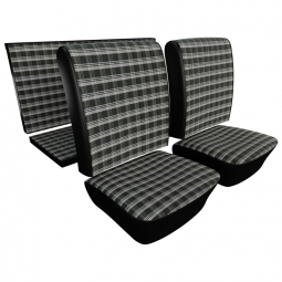 1966-1967 Karmann Ghia Seat Upholstery - Front & Rear - Plaid Full Insert