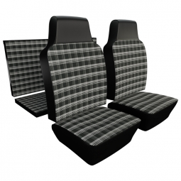 1968 Karmann Ghia Seat Upholstery - Front & Rear - Plaid Full Insert