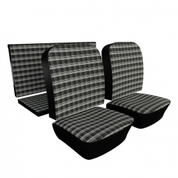 1969-1971 Karmann Ghia Seat Upholstery - Front & Rear - Plaid Full Insert