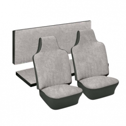 1968 Karmann Ghia Convertible Seat Upholstery - Front & Rear - 2-Tone Full Insert