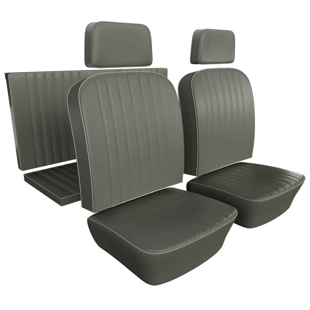 Seat Padding Kit, (1) Base Pad (Bottom Pad) and (1) Seat Backrest Pads,  Front Bucket Seat, 1969-74 VW Karmann Ghia Sedan and Convertible, 43-1517