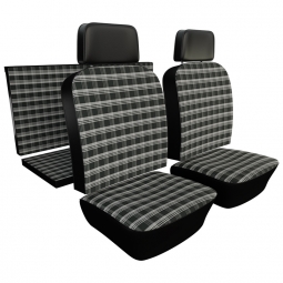 1972-1974 Karmann Ghia Convertible Seat Upholstery - Front & Rear - Plaid Full Insert