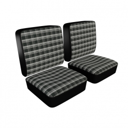 1962-1967 VW Bus Seat Upholstery - Front Buckets - 2-Tone Plaid