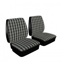 1974-1976 VW Bus Seat Upholstery - Front Buckets - 2-Tone Plaid