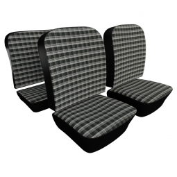 1965-1967 VW Type 3 Squareback Seat Upholstery - Front & Rear - Plaid Full Insert