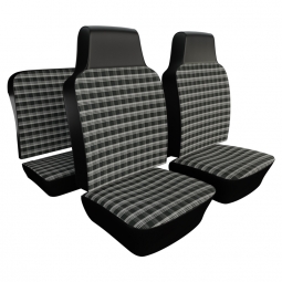 1968-1969 VW Type 3 Squareback Seat Upholstery - Front & Rear - Plaid Full Insert