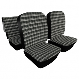 1961-1964 Type 3 Fastback & Notchback Seat Upholstery - Front & Rear - No Rear Armrest - Plaid Full