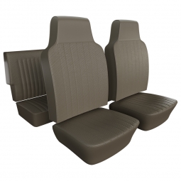 1968-1969 Type 3 Fastback & Notchback Seat Upholstery - Front & Rear - No Rear Armrest - Basketweave