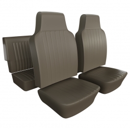 1968-1969 Type 3 Fastback & Notchback Seat Upholstery - Front & Rear - w/ Rear Armrest - Smooth Vinyl