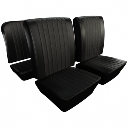 1966 VW Bug OEM Seat Upholstery - Front & Rear - Black - Sedan & Sunroof