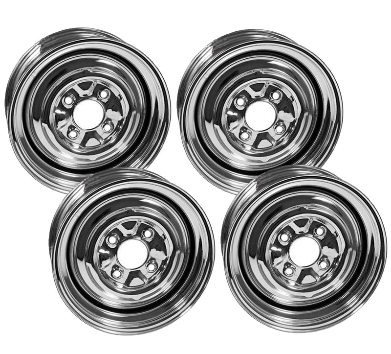 4 Lug VW Wheels, Chrome Smoothie 4x130 15x4.5" Wide, Set Of 4: VW Parts ...