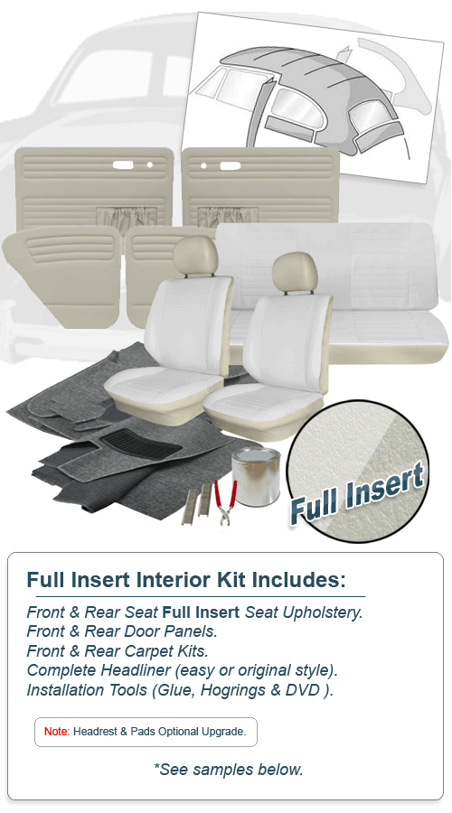 Deluxe Full Seat Insert VW Interior Kit, Beetle Sedan 1977: VW Parts ...