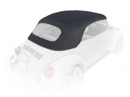 1958-1962 VW Beetle Convertible Top - Black Pinpoint Vinyl