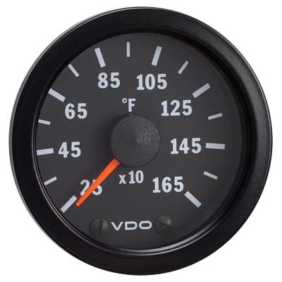 VDO 600F Cylinder Head Temperature (CHT) Gauge, Cockpit, Black Face, 2  1/16, V310901 - Aircooled.Net VW Parts