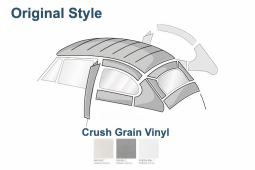 1973 & 1975-77 VW Beetle & Super Beetle Sedan Headliner - Original Install - Crush Grain Vinyl