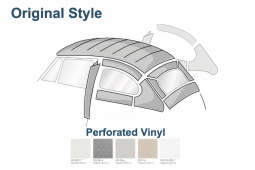 1973 & 1975-77 VW Beetle & Super Beetle Sedan Headliner - Original Install - Perforated Vinyl