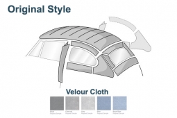 1973 & 1975-77 VW Beetle & Super Beetle Sedan Headliner - Original Install - Velour