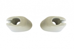 VW Sun Visors Clips - Pair - White - Early Style