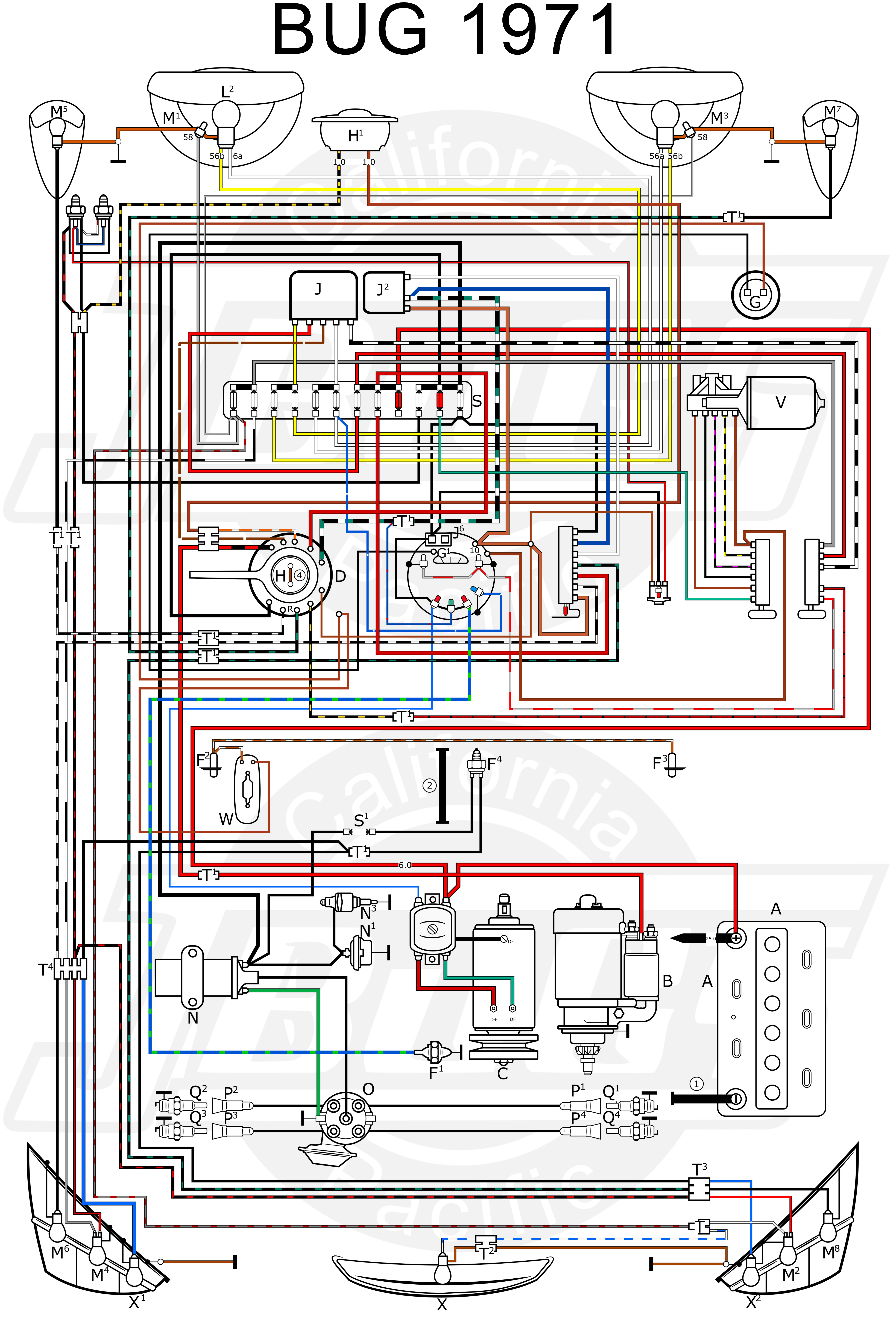 VW Tech Article 1971 Wiring Diagram vw hid wiring diagram 