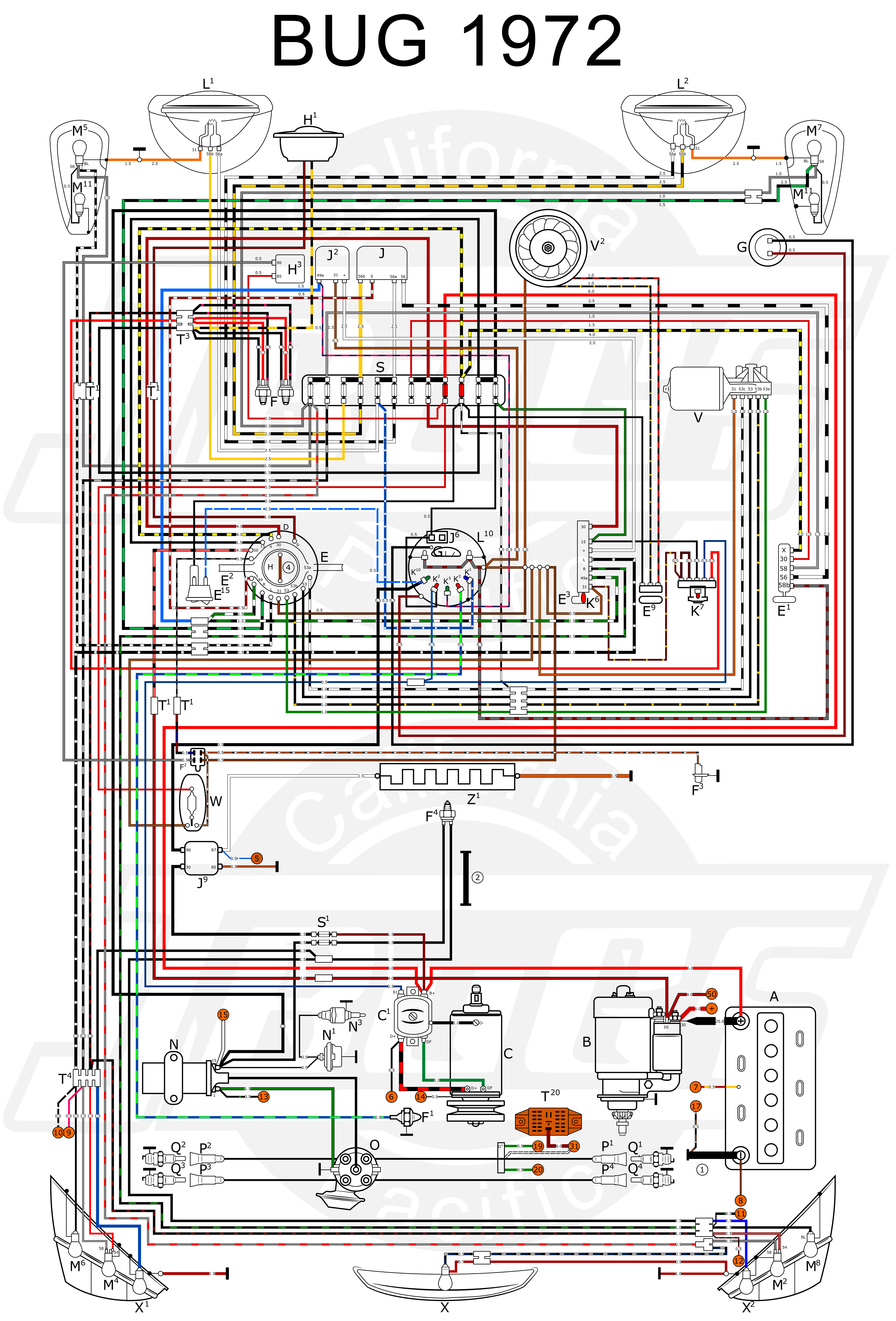 VW Tech Article 1972 Wiring Diagram vw hid wiring diagram 