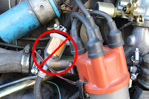 Bad fuel filter placement